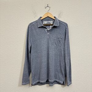 TOMMY BAHAMA Islandzone Performance Long Sleeve Polo Shirt in Heather Grey
